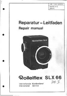 Rollei Rolleiflex SLX manual. Camera Instructions.